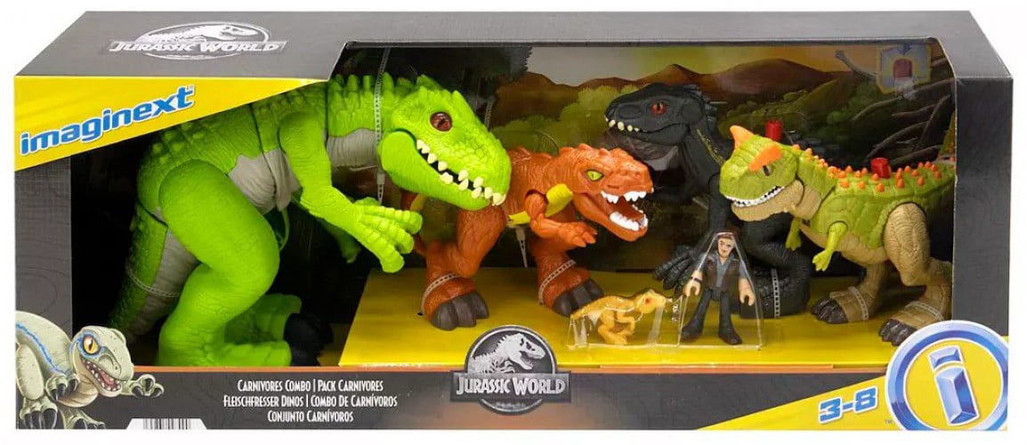 Fisher-Price Jurassic World Dominion Carnivores Combo Age 3-8 Action Figure, Plastic, 6 Pieces