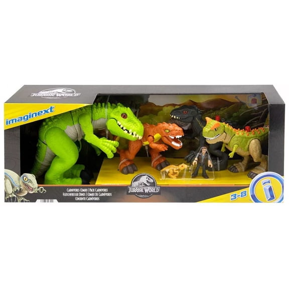 Fisher-Price Jurassic World Dominion Carnivores Combo Age 3-8 Action Figure, Plastic, 6 Pieces