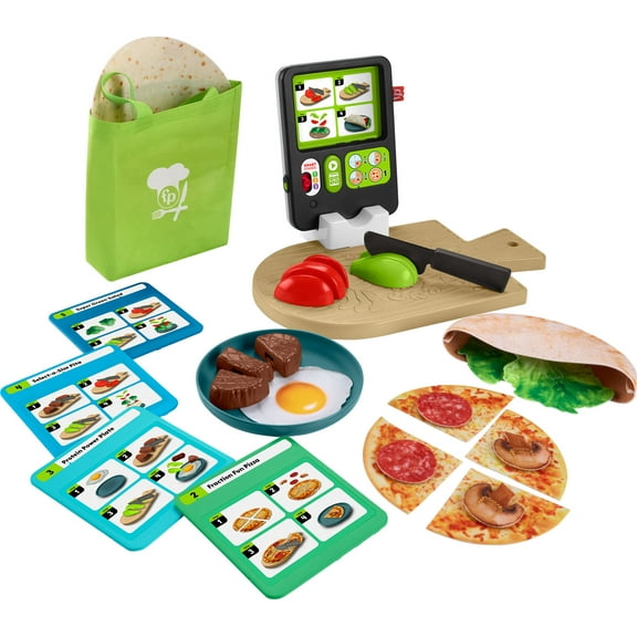 Fisher-Price Laugh & Learn 123 Follow the Recipe Meal Kit Preschool Pretend Playset, 30 Pieces