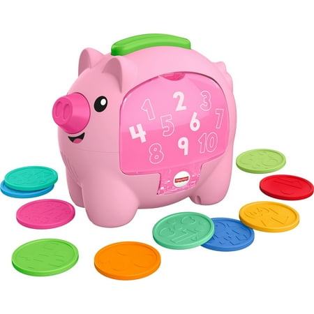 Fisher-Price Laugh & Learn Count & Rumble Piggy Bank Baby & Toddler Toy with Music & Motion
