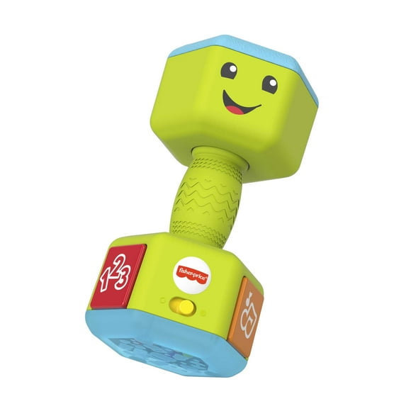 Fisher-Price Laugh & Learn Countin Reps Dumbbell Musical Baby Rattle Toy for Unsex Infant & Toddler