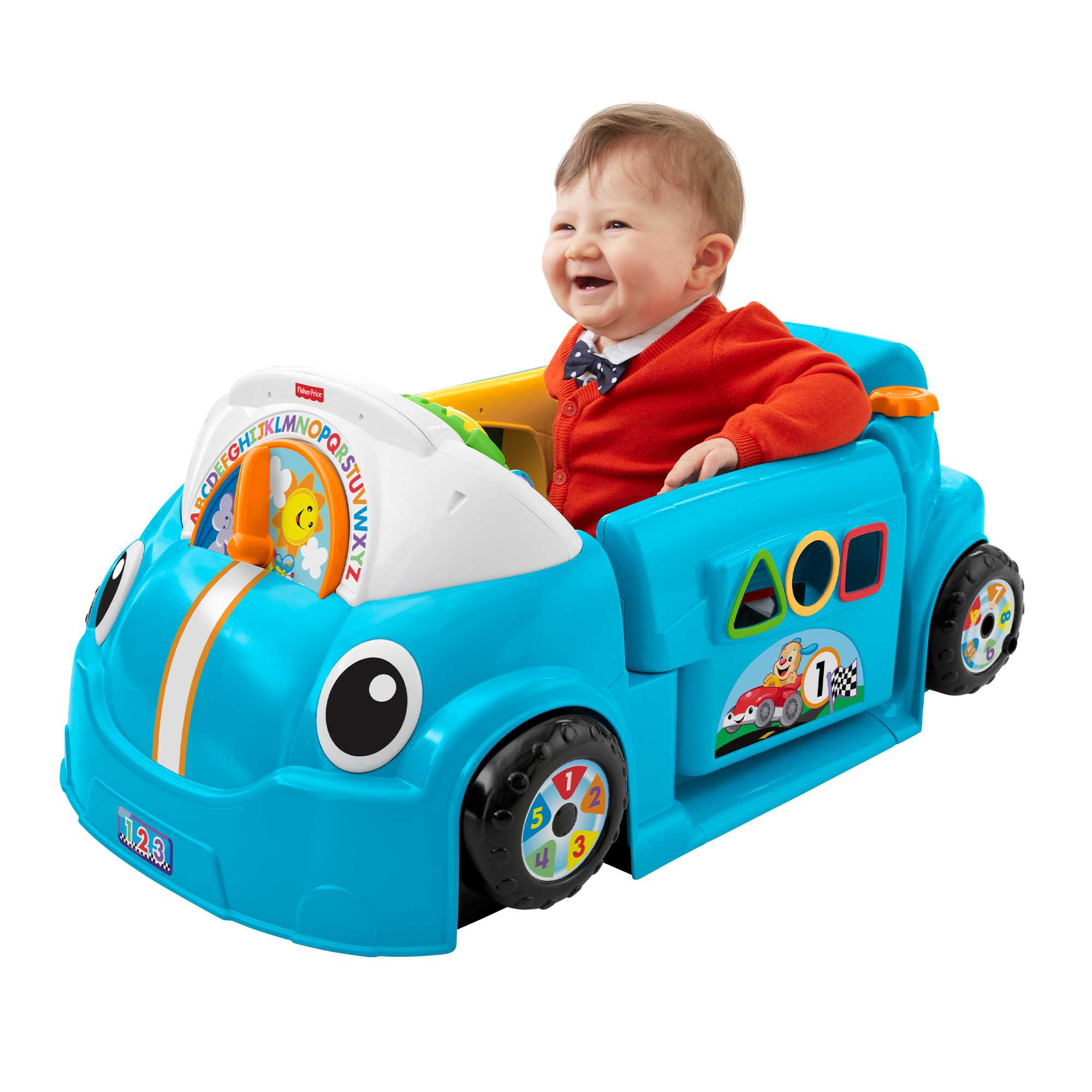 Fisher-Price Laugh & Learn Crawl Around Car, Electronic Learning Toy Activity Center for Baby, Blue - image 1 of 7