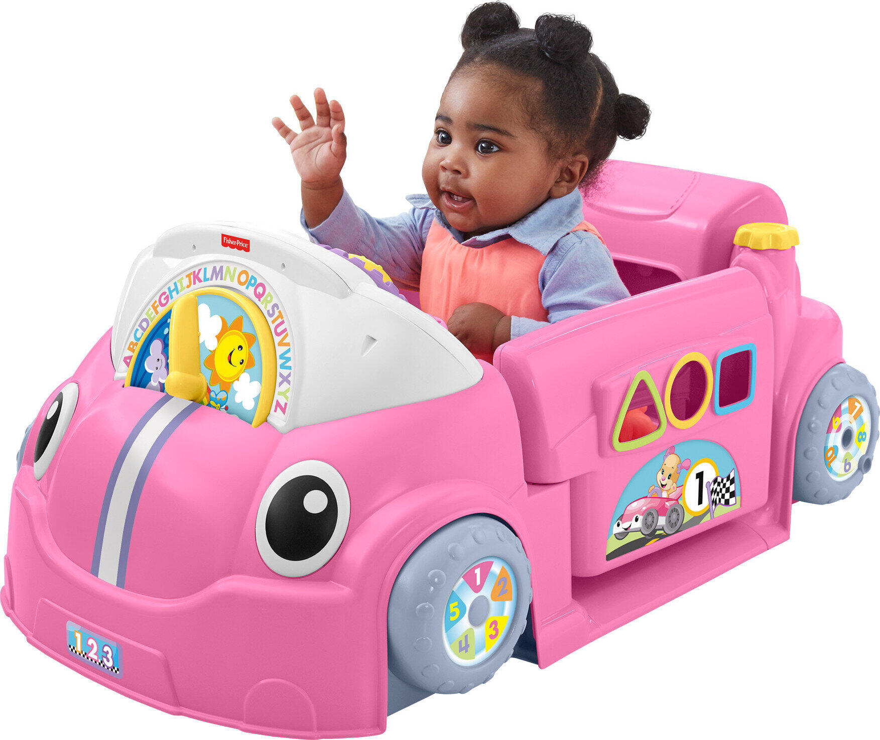 Fisher-Price Laugh & Learn Crawl Around Car, Electronic Learning Toy Activity Center for Baby, Pink - image 1 of 7