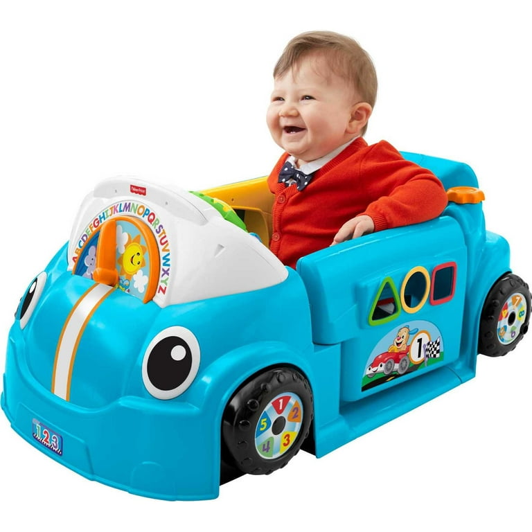 Fisher-Price Laugh Learn Toddler Crawl Stand Around Car, Blue