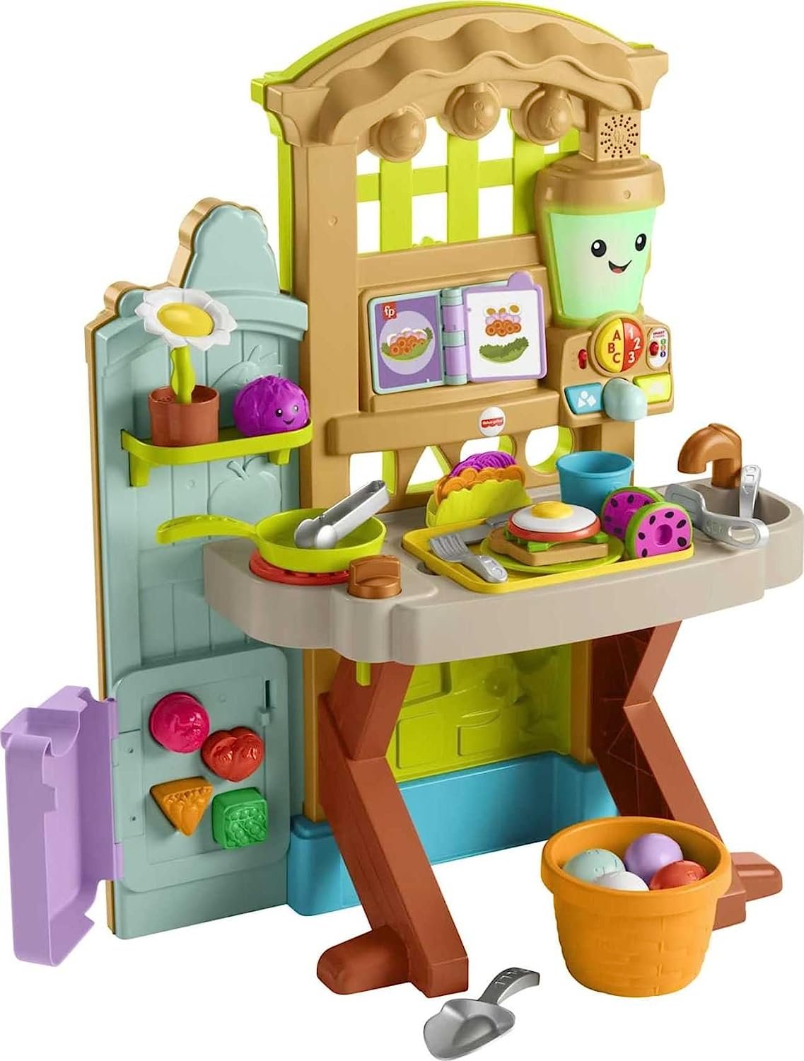 Fisher-Price Laugh & Learn Grow-the-Fun Garden to Kitchen, Interactive Farm-to-Kitchen Playset for Toddlers with Music, Lights and Learning Content - image 1 of 8