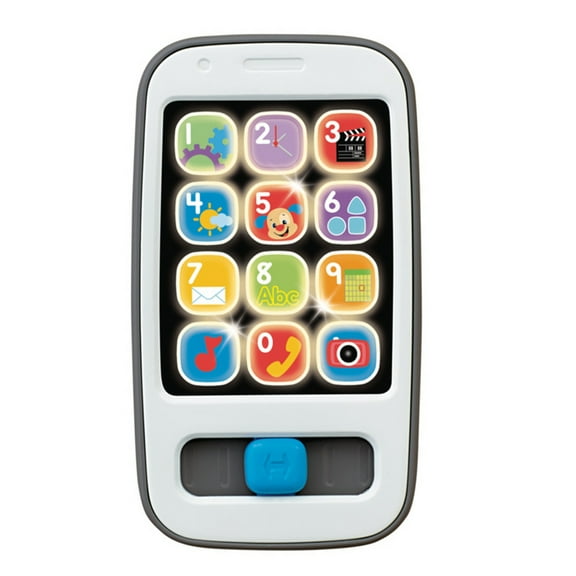 Fisher-Price Laugh & Learn Smart Phone Electronic Baby Learning Toy with Lights & Sounds, Gray