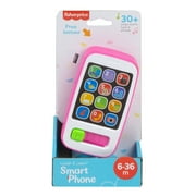 Fisher-Price Laugh & Learn Smart Phone Electronic Baby Learning Toy with Lights & Sounds, Pink