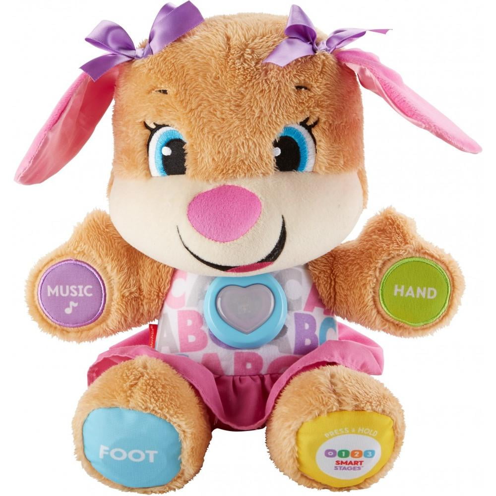 Fisher-Price Laugh & Learn Smart Stages Sis Puppy Plush Learning Toy for Baby, Infants and Toddlers, 6 months and up