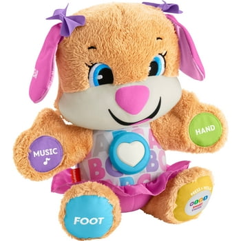 Fisher-Price Laugh & Learn Smart Stages Sis Puppy Plush Learning Toy for Baby, Infants and Toddlers, 6 months and up