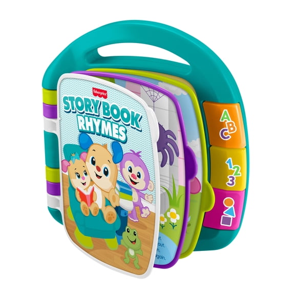 Fisher-Price Laugh & Learn Storybook Rhymes Musical Electronic Learning Toy for Baby & Toddler, Teal