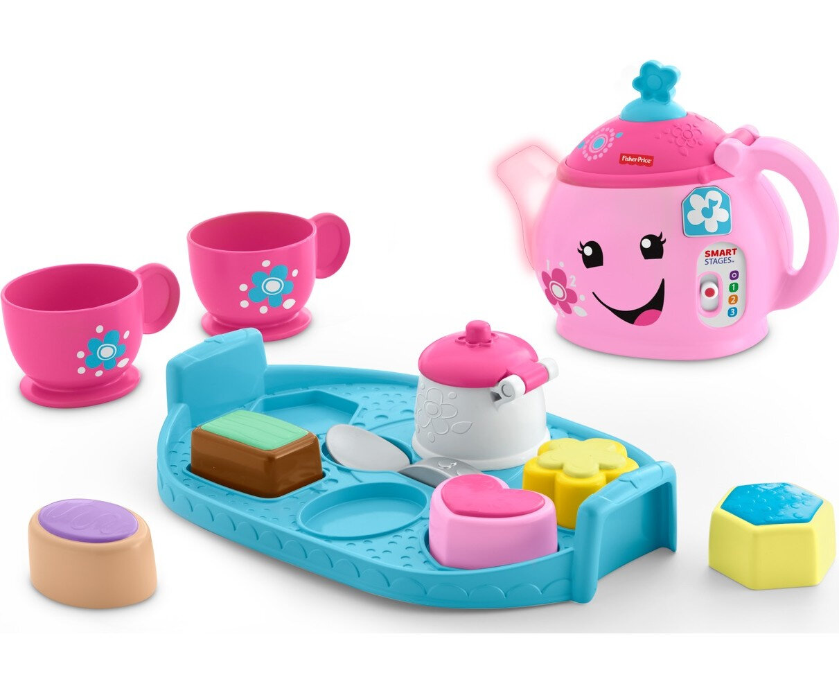 Fisher-Price Laugh & Learn Sweet Manners Tea Set Interactive Toddler Pretend Play, 11 Pieces - image 1 of 8