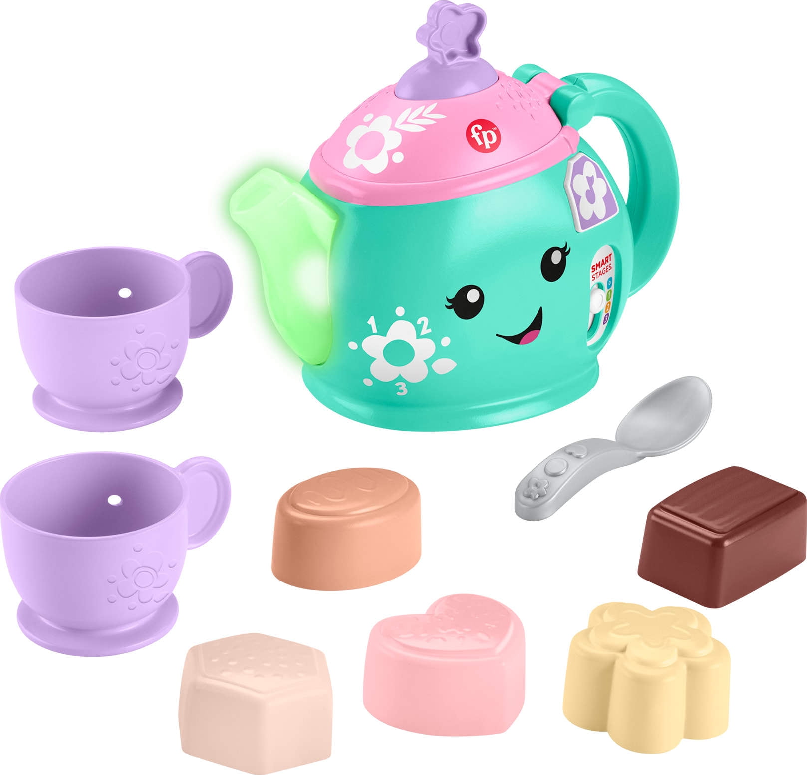 Fisher-Price Laugh Learn Time for Tea Set, Interactive Toddler