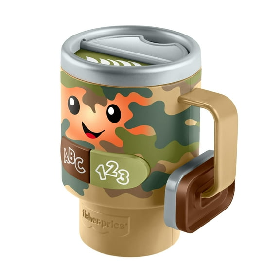 Fisher-Price Laugh & Learn Wake up & Learn Coffee Camo Mug Baby & Toddler Toy with Music & Lights