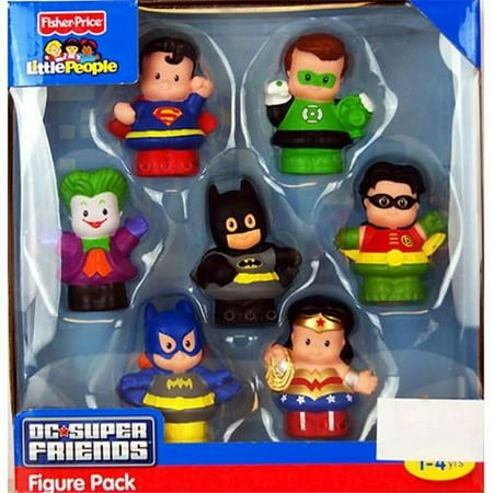 Fisher-Price Little People Ages 1-2 Figures for Toddlers, Plastic DC Super Friends, 9", 7 Count