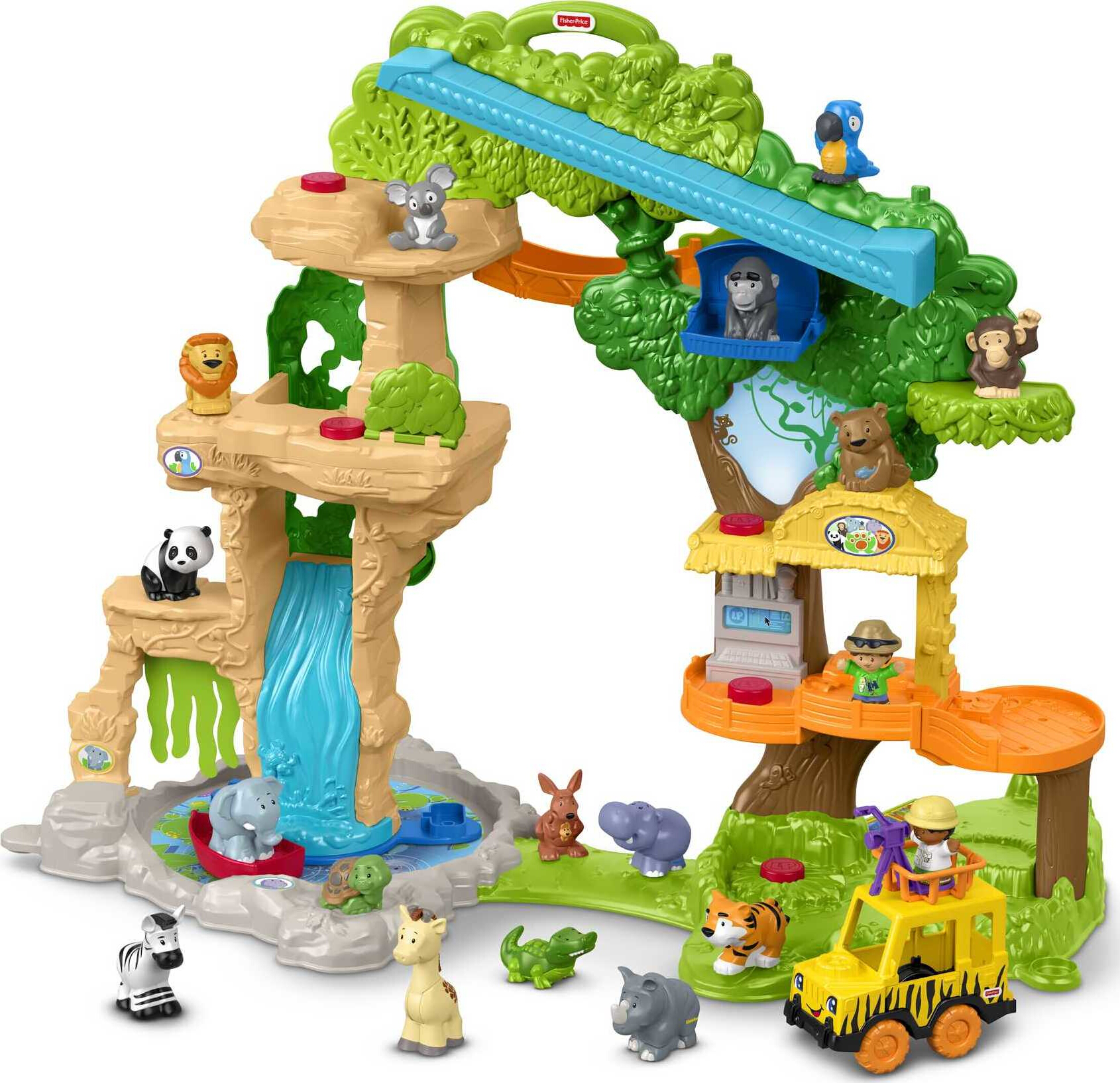 Fisher-Price Little People Animal Playset with Lights & Sounds, Share & Care Safari, Toddler Toy - image 1 of 9