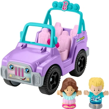 Fisher-Price Little People Barbie Beach Cruiser Toy Car with Music & 2 Figures for Toddlers
