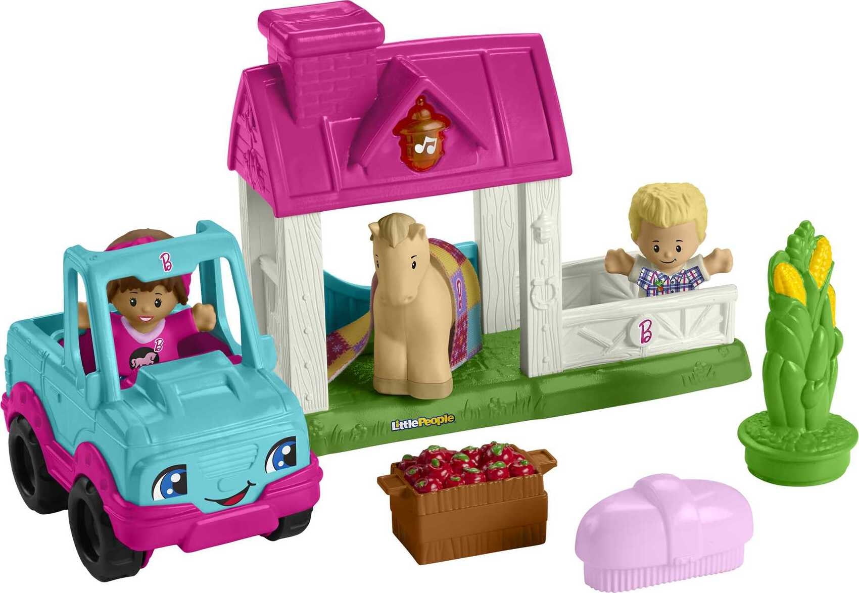 Opmærksomhed Sober veltalende Fisher-Price Little People Barbie Horse Stable Toddler Playset with Light  Sounds & 7 Pieces - Walmart.com