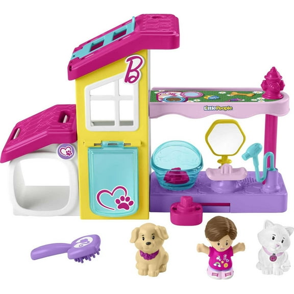 Fisher-Price Little People Barbie Play and Care Pet Spa Musical Toddler Playset, 4 Pieces