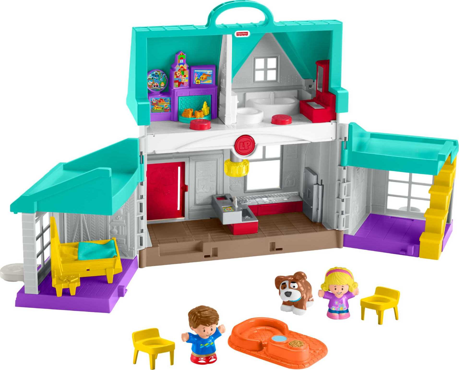 Fisher-Price Little People Big Helpers Interactive Home Playset with Emma and Jack, Blue - image 1 of 8