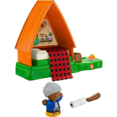 Fisher-Price Little People Cabin Playset with Camp Fire Light and Sounds, 3 Pieces, Toddler Toy
