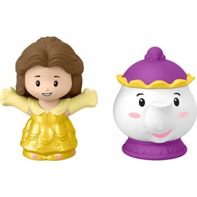 Fisher-Price Little People Disney Princess Belle & Mrs. Potts Figure Set Toddler Toy for Ages 18 Months & Up