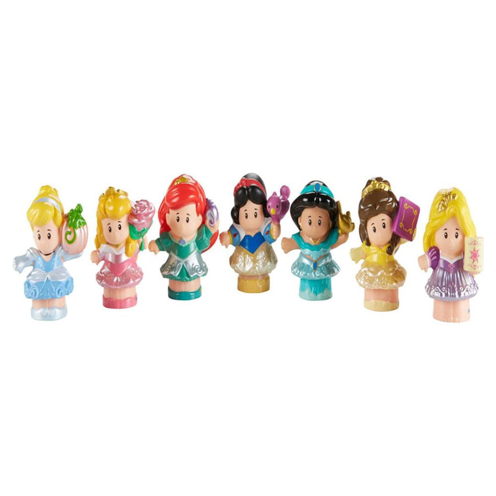  Disney Princess 7 Piece Play Set - Snow White, Cinderella,  Aurora, Ariel, Jasmine, Tiana, Merida (2013 Edition) : Toys & Games