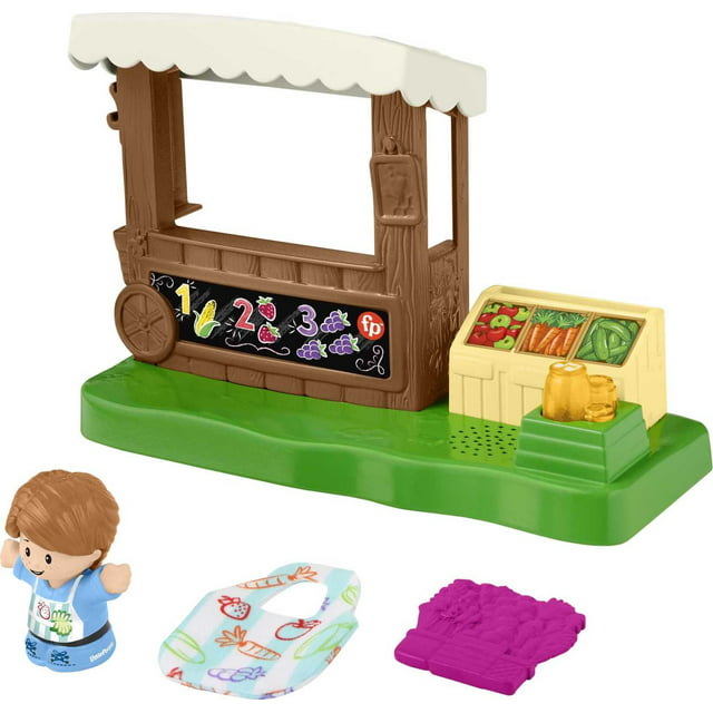 Fisher-Price Little People Farmers Market Toddler Playset with Light and Sounds, 4 Pieces
