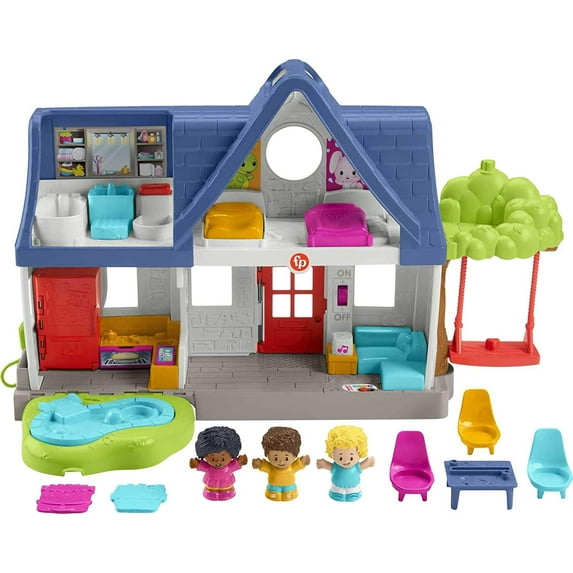 Fisher-Price Little People Friends Together Play House, Electronic Playset with Smart Stages Learning Content for Toddlers and Preschool Kids