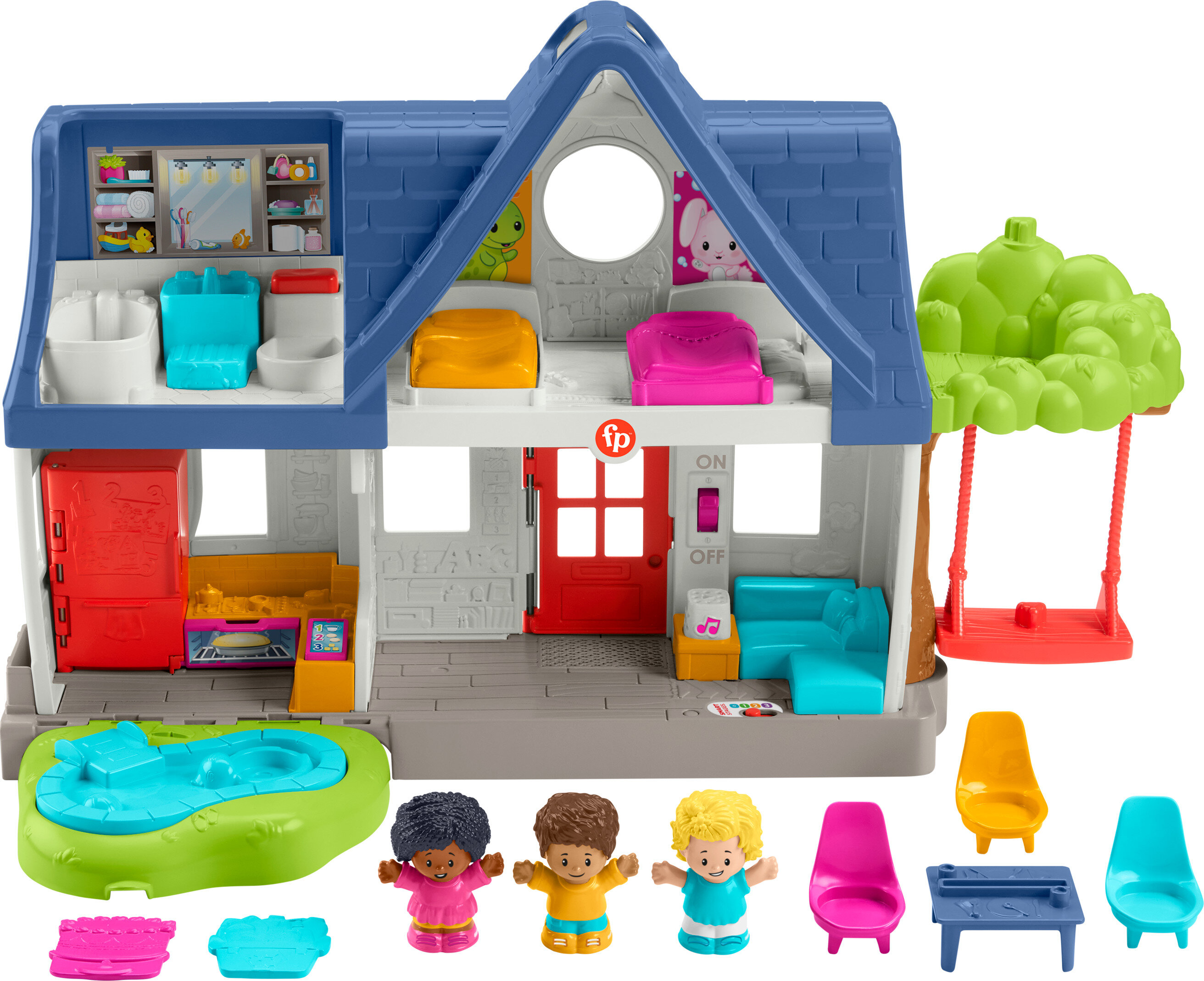 Fisher-Price Little People Friends Together Play House Toddler Learning Playset, 10 Pieces - image 1 of 7