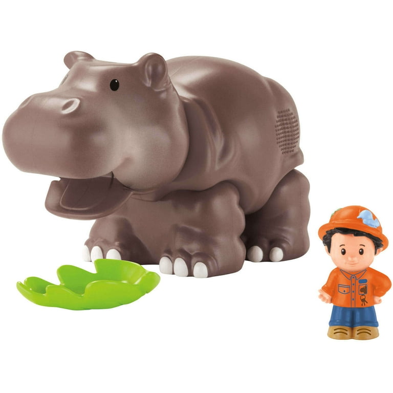 キッズ・ファミリー Hippo goes overseas Fisher-Price Little People Hippo with Zookeeper Figure