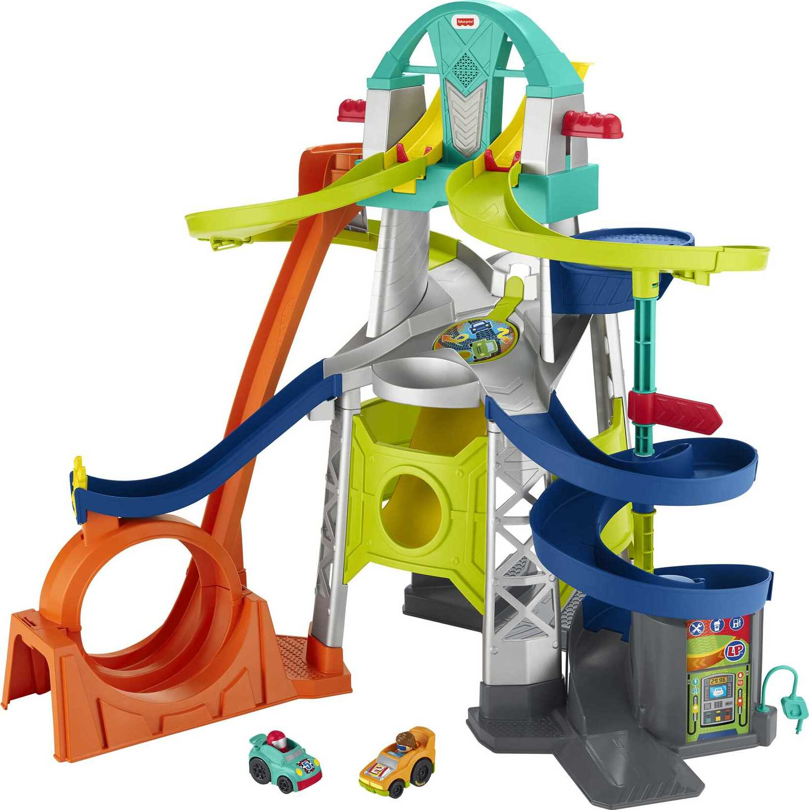 Fisher-Price Little People Launch & Loop Raceway Toddler Toy Car Playset with Lights & Sounds - image 1 of 9