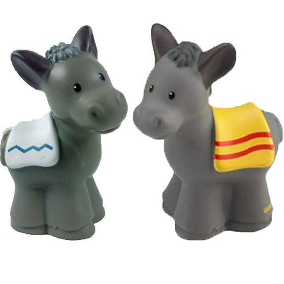 Fisher-Price Little People Nativity Manger J2404 - Replacement Two (2) Donkey (Pair of Donkeys)