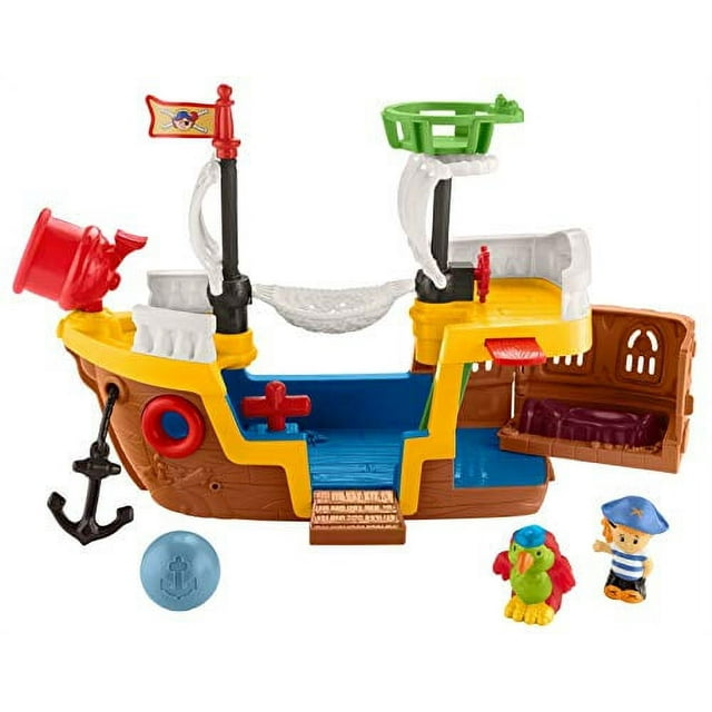 Fisher-Price Little People Pirate Ship Toy Boat Playset for Toddlers ...