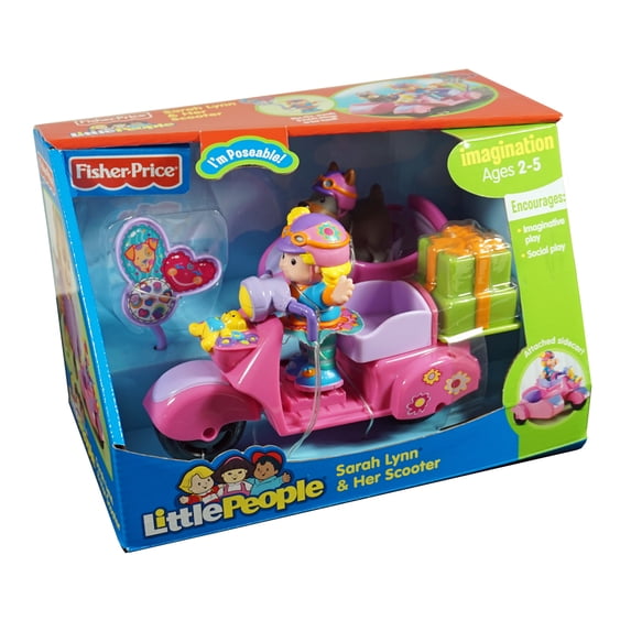Fisher-Price Little People Sarah Lynn figure Doll Playsets with Scooter&Doggie, Multicolor 1.5 oz