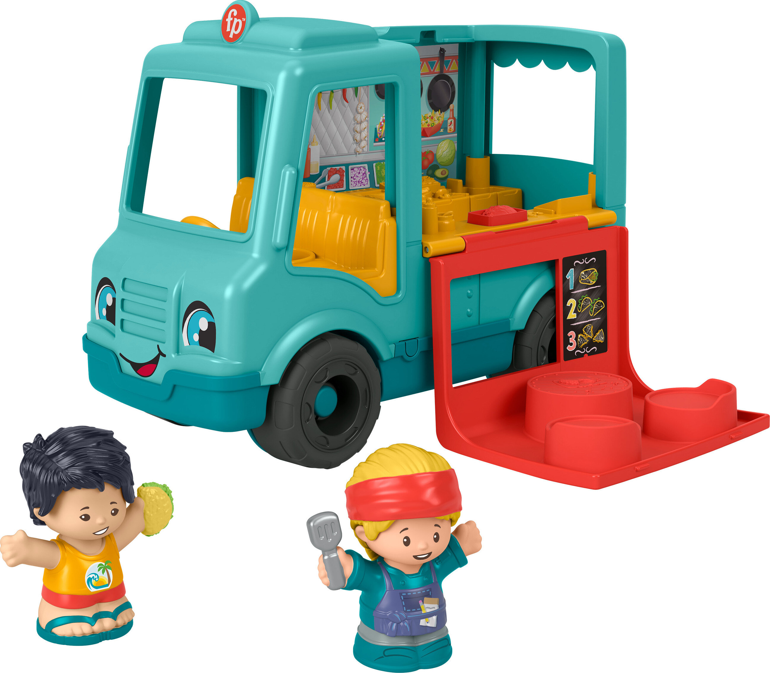 Fisher-Price Little People Serve It Up Food Truck Musical Toddler Toy with 2 Figures - image 1 of 6
