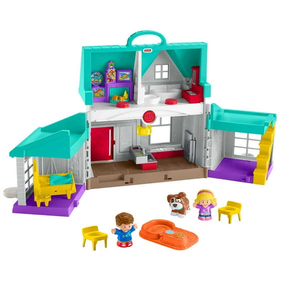 Fisher-Price Little People Toddler Playhouse, Big Helpers Home Electronic Playset, 7 Play Pieces
