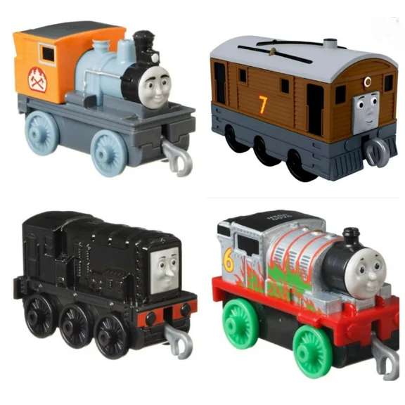 Fisher-Price Lot of 4 Thomas & Friends Push Along Metal Engine 4'' Trains Toys