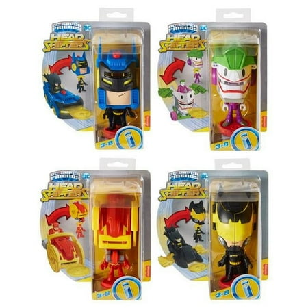 Fisher-Price MTTHGX78 Imaginext DC Super Friends Head Shifters Assortment, Pack of 4