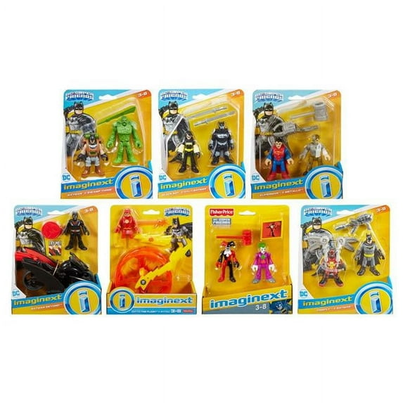 Fisher-Price MTTM5645 Imaginext DC Figurine with ACC Assorted Toys, Pack of 4