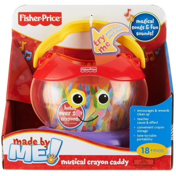 Fisher-Price Made by Me! Musical Crayon Caddy - Holds over 100 crayons - Encourages & rewards clean up