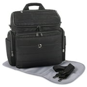 Fisher-Price Crossbody Tote and Diaper Bag Backpack - Changing Pad, Insulated Pocket - Black
