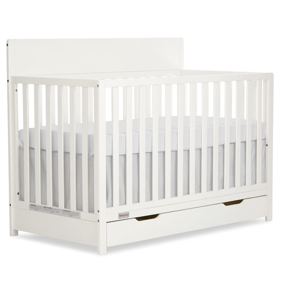Fisher-Price Meadowbrook 4-in-1 Convertible Baby Crib with Drawer by Dream On Me, Cannoli Cream