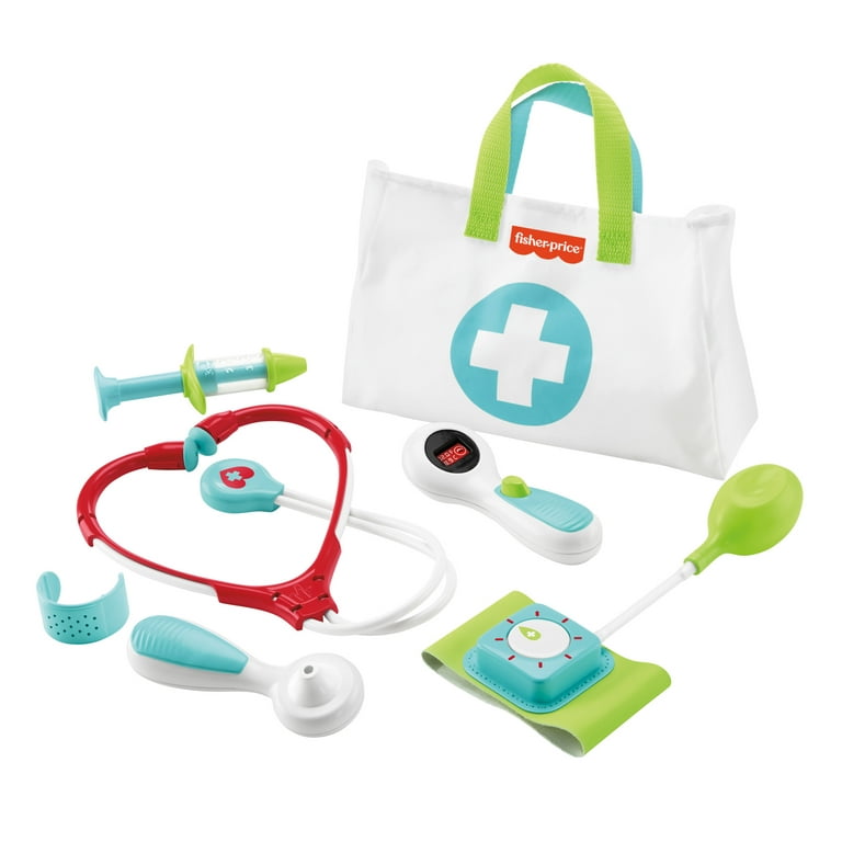 Fisher-Price Medical Kit 7-Piece Doctor Toys Preschool Pretend Play Set for  Ages 3+ years 