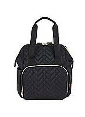 Fisher-Price Multi-Pocket Diaper Bag with Changing Pad, Midnight Black