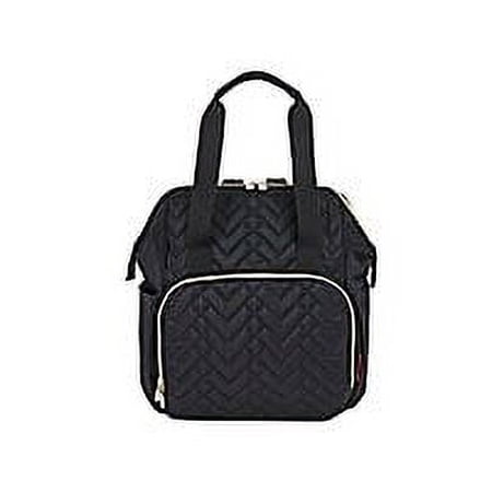 Fisher-Price Multi-Pocket Diaper Bag with Changing Pad, Midnight Black