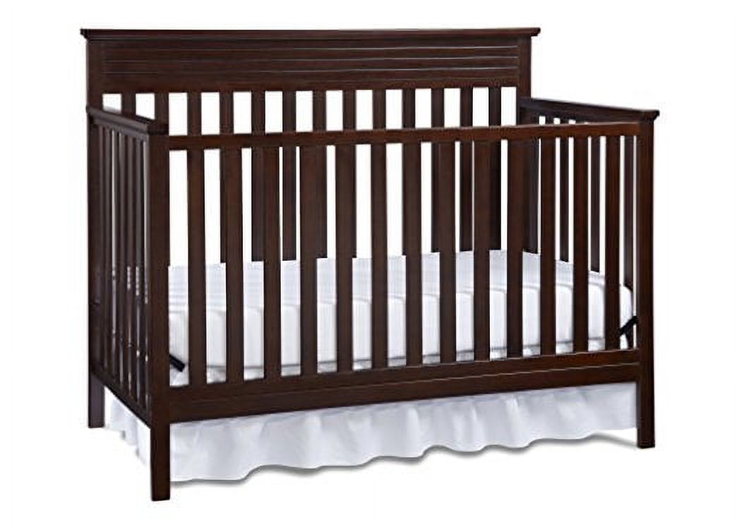 Fisher Price Newbury 4 in 1 Convertible Modern Baby Nursery Crib & Bed, Espresso - image 1 of 6