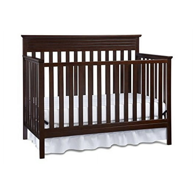 Fisher Price Newbury 4 in 1 Convertible Modern Baby Nursery Crib & Bed, Espresso