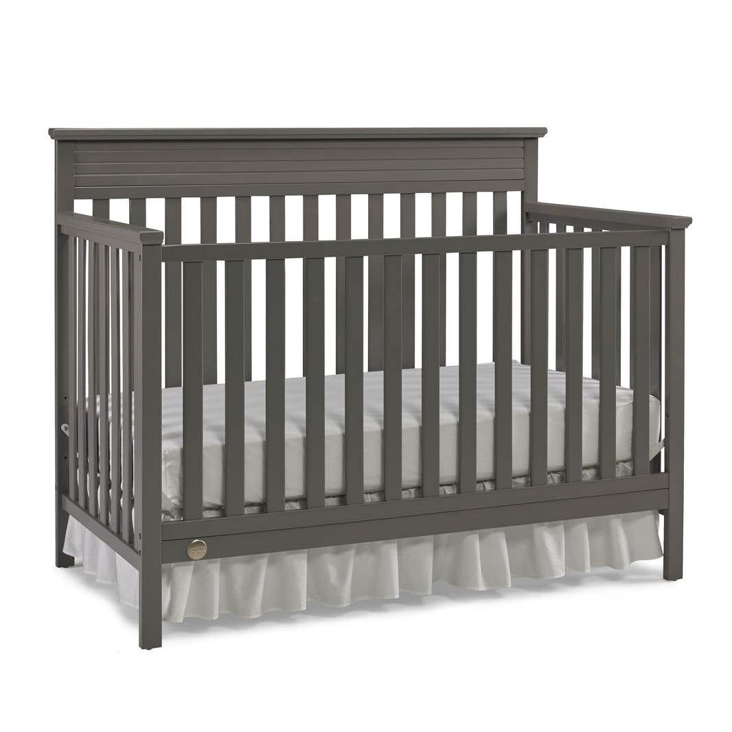 Fisher Price Newbury 4 in 1 Convertible Modern Baby Nursery Crib, Stormy Grey