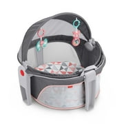 Fisher-Price On-The-Go Infant Dome Portable Bassinet and Play Space with Toys, Rosy Windmill, Unisex