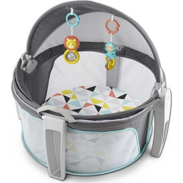 Fisher-Price On-the-Go Infant Dome Portable Bassinet and Play Space, Unisex, Windmill